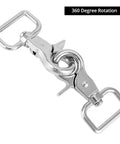 Swivel Snap Hooks 360 Degree Rotation Heavy Duty Trigger Snaps Nickel Plated for Leashes and Tacks, close-up view.