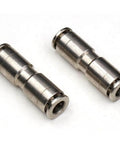Union Straight Push To Connect Fittings One Quarter Inch Tube Quick Connect For Air And Water Lines Nickel Plated Brass 2 Pack