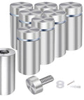 Brushed Nickel Stainless Steel Wall Sign Standoffs 1 Inch Diameter 2 Inch Length With 10mm Thread For Acrylic Signs And Display Panels 8 Pack