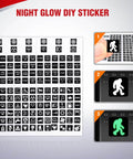 Night glow DIY sticker set with various icon designs and application steps for vehicle customization.
