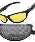 Night Vision Driving Glasses With Anti Glare Yellow Polarized Lenses and case, lightweight TR90 frames, front view