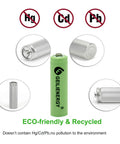 NiMH AA 600mAh 1.2V Rechargeable Batteries For Solar Lights 12 Pack eco-friendly design