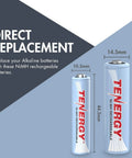 Rechargeable NiMH AA And AAA Batteries Kit 12 AA 2500mAh 12 AAA 1000mAh with dimensions indicated