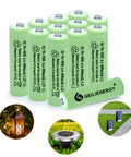 NiMH AA 600mAh 1.2V Rechargeable Batteries For Solar Lights 12 Pack with garden lamp and solar panel examples