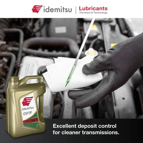 CVT Type N NS2 Transmission Fluid For Nissan Rides And Rigs 5 Qt Bottle with dipstick in engine compartment