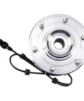 Front view of the Front Wheel Bearing And Hub Assembly For 2017 Through 2023 Nissan Titan 4WD Direct Fit Replacement With Durable Built In ABS Tone Ring