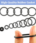 705 Piece O Ring Kit With 28 Metric Sizes, Premium Nitrile Black Rubber O Rings, oil and high temperature resistant, shown on fingers