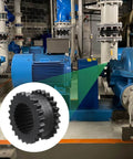 9JE Coupling Sleeve Elastomer Gear Sleeve Insert in Nitrile Rubber installed in industrial mechanical system