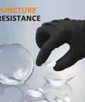 Nitrile Gloves 10 Mil Thick With Diamond Texture Puncture Resistant Powder Free holding broken glass pieces