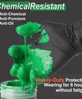 10 Mil Nitrile Disposable Gloves Heavy Duty Chemical Resistant Diamond Grip holding green paint