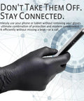 Heavy Duty Nitrile Gloves With Diamond Texture 8 Mil For Superior Wet Grip holding a smartphone