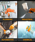 Heavy Duty Nitrile Gloves Diamond Texture Grip Powder Free Latex Free 100 Count in plumbing, industrial, automotive, chemical use