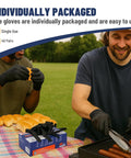 People grilling while wearing Nitrile Disposable Gloves 5 Mil Latex Free Powder Free Individually Wrapped