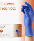 Non Latex Powder Free Nitrile Exam Gloves 100 Count Disposable Medical Grade Ambidextrous Gloves, Medium Size, Blue Color
