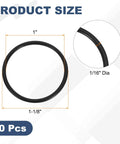 50 Pcs Nitrile Rubber O Rings NBR 1 Inch Internal Diameter 1-1/8 Inch Outer Diameter 1/16 Inch Width 70 Durometer Black Sealing Gaskets For Automotive Machinery Plumbing Sealing Repair Oil Resistance And Long Life size dimensions