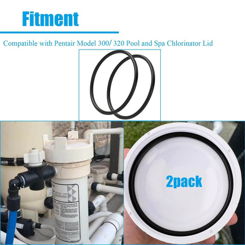 R172009 O Ring For Pentair Rainbow Chlorinator Lid Model 300 To 320 Pool And Spa Chlorinator 2 Pack Heavy Duty Nitrile Rubber Seal