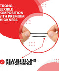 Close-up of hands stretching a nitrile rubber ring from the 400 Piece O Ring Kit With 25 Sizes For Automotive, Plumbing, And General Repairs.