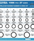 1566 Pcs O Ring Seal Kit With 27 Varieties In Nitrile Rubber For Automotive Plumbing Air And Water Fittings Display Chart