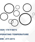 50 Pcs Nitrile Rubber O Rings NBR 1 Inch Internal Diameter 1-1/8 Inch Outer Diameter 1/16 Inch Width 70 Durometer Black Sealing Gaskets