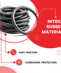 Close-up of 400 Piece O Ring Kit with 25 Sizes for Automotive, Plumbing, and General Repairs, Nitrile Rubber Seals, Anti-Friction, Corrosion-Resistant