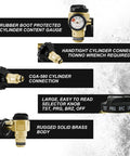 VN-650 Flowmeter Nitrogen Purging Regulator with gauge and brass body details