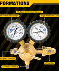 Premium Nitrogen Gas Regulator With Dual Gauges For HVAC Purging Brass Construction Durable And Reliable For Pro Shops
