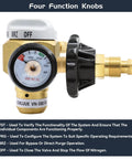 Nitrogen Purge Control Valve Regulator and Flow Meter Hybrid Design for Leak Testing with 500 PSI capacity featuring four function knobs
