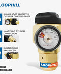 Nitrogen Purging Regulator With 650 PSI Adjustable Flow Pro Grade For Precise Leak Testing And Welding Protection Heavy Duty Brass Body Universal CGA 580 Connection Four Operating Modes TST PRG BRZ OFF For Exact 0 To 650 PSI Control, featuring a solid brass gauge and safety boot.