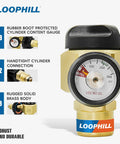 Nitrogen Purging Regulator VN 500 With 500 PSI Capacity And 4-Position Flow Control TST PRG BRZ OFF, brass body with gauge.
