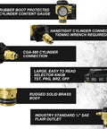 Nitrogen Purging Regulator With Hybrid Design And Flowmeter, brass body, gauge, selector knob, and SAE flare outlet, Swiproy VN 500