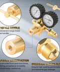 Nitrogen gas regulator HVAC with brass T-style handle and dual gauges, designed for durability and precision in purge applications.