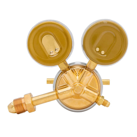 Nitrogen Purging Regulator For HVAC And Blanketing With CGA 580 Connection 25GX Model, front view showing brass construction and gauges