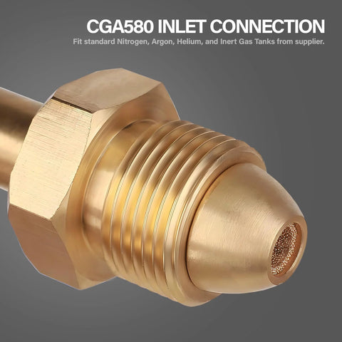 CGA580 inlet connection of nitrogen regulator HVAC tool for inert gas tanks