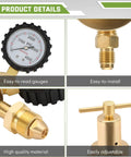 Nitrogen Regulator With 0 To 800 PSI Delivery Pressure And Dual Gauges, CGA580 Inlet, One Quarter Inch Male Flare Outlet, details view