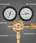 Pro Nitrogen Regulator With 0 To 800 PSI Delivery Pressure showing pressure gauges, CGA580 connection, and quarter inch thread outlet