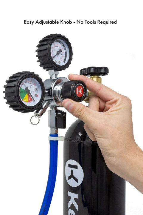 Hand adjusting Nitrogen Regulator For Draft Beer With Chrome Finish Multi Stage Control For Precise Output Durable Commercial