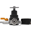 Side view of Commercial Grade Nitrogen Gas Regulator With Double Gauges For Kegerators, durable design for precise keg service.