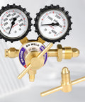 Beefed Up Nitrogen Regulator For Welding And Fabrication With 0 To 4000 PSI Input And 0 To 600 PSI Output, CGA580 Inlet, Two Inch Gauges