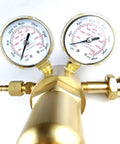 Nitrogen Regulator High Pressure Single Stage Piston Style Forged Brass with Dual Gauges, CGA 580 Inlet and Nine Sixteenths Inch Outlet