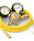 Nitrogen Regulator With Hose For HVAC Purging And Inertization, Adjustable 0 To 600 PSI Low Pressure And 0 To 4000 PSI High Pressure