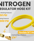 Durable Nitrogen Regulator With Five Foot Hose And Zero To Six Hundred PSI Delivery Pressure For HVAC Systems, showing 800 PSI max pressure