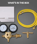 Pro Nitrogen Regulator With 0 To 800 PSI Delivery Pressure, 60 Inch Hose, CGA580 Inlet Connection And Quarter Inch Male Flare Outlet