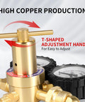 Beefed Up Nitrogen Regulator For Welding And Fabrication With 0 To 4000 PSI Input And 0 To 600 PSI Output with T-shaped handle