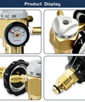 Close-up product display of Nitrogen Purging Regulator VN650 with 650 PSI Flow Meter and Hybrid Design, Quarter Inch Male Flare Outlet.