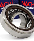 NJ210EG Nachi Cylindrical Roller Bearing Japan 50x90x20 Bearing with nylon cage, close-up view of metal roller mechanism.