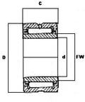 NKJ32/30A Needle Roller Bearing 32x47x30mm - Machined Type - Buy Bearings online - Fast US Shipping