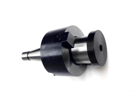 Shell End Mill Holder NMTB Forty Taper With One And A Half Inch Bore Drawbar End Five Eighth Inch Thread Made In USA For HHIP 3900 Series Milling Tool Holders image showing metal construction and taper