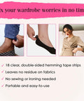 No Sew Hem Tape For Easy Hem Fixes With Clear Hold Temporary Hemming Adhesive Strips For Jeans And Dresses, 18 Strips