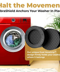 Anti Vibration Pads for Washing Machine and Dryer with HexaGrip Set of 4 shown with washing machine