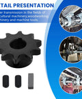 No 50 Roller Chain Sprocket Type B For No 50 Chain Five Eighths Inch Pitch Three Quarter Inch Bore Ten Teeth Durable Steel Sprocket with Screws